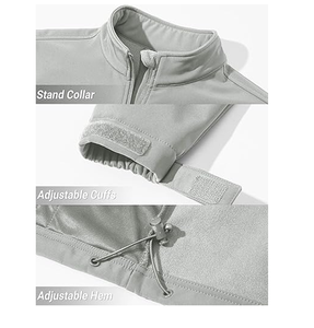 Chaqueta Ligera de Softshell para Hombre, Forrada de Polar, Impermeable, Táctica, con Cierre, Cortavientos, Informal, para Invierno - Product Image 4