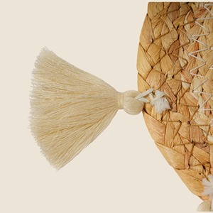 Napperon à pompon en jacinthe d'eau fait à la main produits écologiques fabriqués au Vietnam décoration de table napperon tissé en gros - Product Image 2