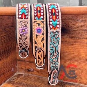 ปลอกคอสุนัขหนังวัวแบบนุ่มใช้มือแกะ - Product Image 1