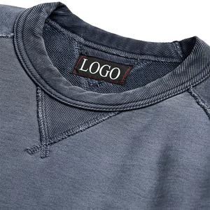 Premium Men's Heavyweight <b>Vintage</b> Look Crew Neck Relaxed Fit Garment-Dyed French Terry Sweatshirt Enzyme Wash Anti-Wrinkle - Product Image 4