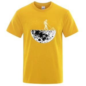 T-shirt décontracté à manches courtes surdimensionné pour homme, 100 % coton de haute qualité, avec logo frontal, poids du tissu 240 g, anti-rétrécissement - Product Image 4