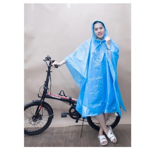 Hot <b>Sale</b> Waterproof <b>Bicycle</b> Rain Cape Poncho PE Plastic Length Hooded 130cm High Quality Raincoats Single-person Rainwear - Product Image 3