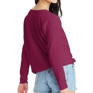 Col rond personnalisé à manches longues jeunes femmes sweats à la mode du fournisseur bangladais 100% qualité orientée vers l'exportation - Product Image 3