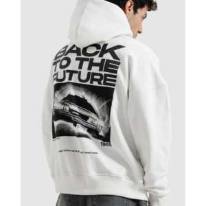 Sweat à capuche surdimensionné « Retour vers le futur » en tissu tricoté respirant pour la saison d'automne - Product Image 5