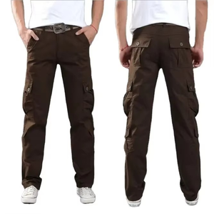Nouveauté Pantalon cargo haut en coton respirant pour hommes Vente en gros Pantalon cargo en coton OEM pour hommes Pantalon cargo 6 poches à la taille Style décontracté - Product Image 3