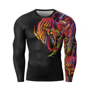 Camisetas de Compresión Ligeras y Transpirables con Estampado Personalizado para Hombre, Ropa Deportiva de Manga Larga Sublimada para Gimnasio, Spandex/Nailon de Cuatro Vías - Product Image 4