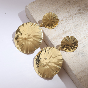 Pendientes Colgantes Bohemios Chapados en Oro para Mujer, Joyería Circular de Estilo Dúo - Product Image 4
