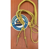 Aiguillette Tactique Rouge Doré de Cérémonie Haute Qualité 100% Polyester Double Tressée Écologique Cordon d'Épaule d'Uniforme avec Aglet