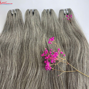 Extensiones de cabello Remy virgen vietnamita de alta calidad 100% doble dibujado Cabello de trama recta natural Color gris 100g que el cabello TV188 - Product Image 4