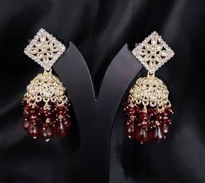 Último diseñador indio al por mayor joyería de jhumka Kundan pendientes nuevas colecciones para mujer elegante colección de pendientes 2024 - Product Image 4