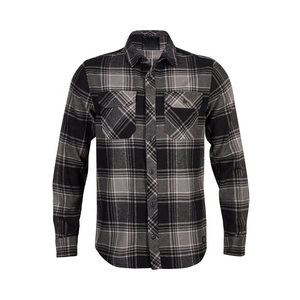 Tendance hommes à manches longues hiver flanelle chemise respirant coton lin broderie Logo fil teint penser vérifier flanelle t-vêtements - Product Image 1