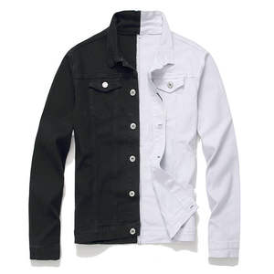 Chaqueta para Hombre, Abotonada, Lisa, Diferentes Colores, Negro y Blanco, OEM, Venta al por Mayor, Chaqueta Vaquera de Mezclilla para Hombre, OEM - Product Image 1