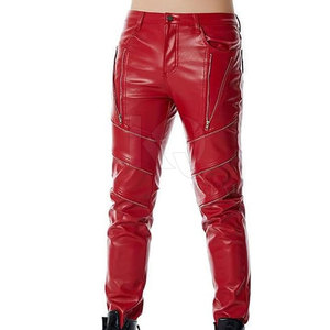 Services OEM, pantalon en cuir de style moderne, léger, décontracté, taille mi-haute, braguette à boutons, design personnalisé de haute qualité, prix bas - Product Image 1