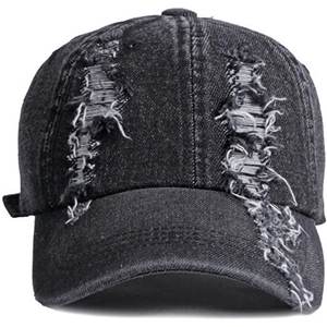 100% coton lavé en détresse Denim papa chapeaux pour les bonnes vibrations seulement broderie 6 panneaux casquette de baseball de sport non structurée - Product Image 5