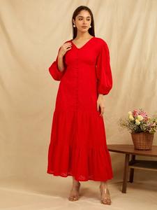 Rehaussez votre style avec la collection Vintage Robe de meilleure qualité pour femme personnalisée Robe longue rouge Style femme - Product Image 5