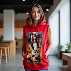 Women Yoga Sublimation Sleeveless Hoodie <b>Tops</b> Girls Gym Workout Sleeveless Zipper Hoodie Ladies - Product Image 2