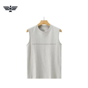 Wholesale Factory Customizable Mens Plain Sleeveless Tank <b>Top</b> Soft Cotton Breathable Sporty Gym Vest Casual Summer Front - Product Image 6