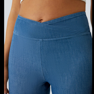 Pantalon évasé en denim pour femmes dernière vente chaude jeans à cloche haute avec caractéristique respirante nouveautés pantalon en denim évasé - Product Image 5
