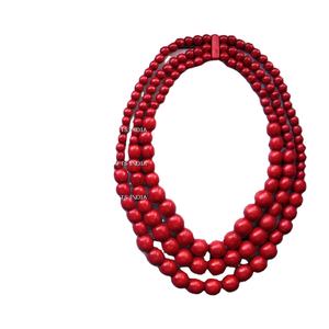 Nouveaux modèles de bijoux personnalisés, collier de perles de résine en bois pour femmes, mode pour femmes - Product Image 1