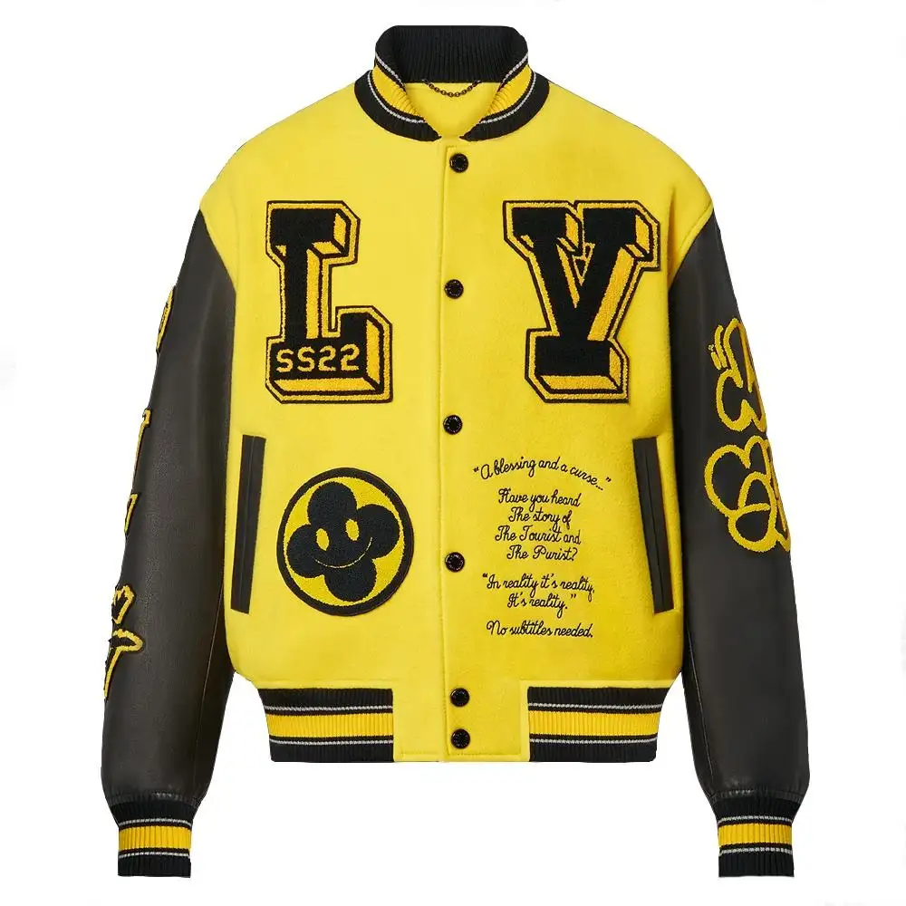 Venta caliente personalizado bordado Logo béisbol bombardero Letterman Varsity chaqueta para hombres College Wear vuelo piloto bombardero chaqueta 2023