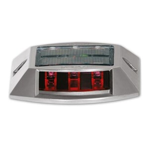 Set 10 <b>Red</b> Solar Road Studs 3+3 LEDs Steel ABS <b>Material</b> Reflective White Traffic Cone for Road Warning Traffic Cone Road - Product Image 3