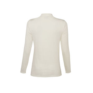 Blusa Básica de Punto Off-White para Mujer - Top Corto de Algodón Ajustado en Tallas XS-XL - Product Image 3