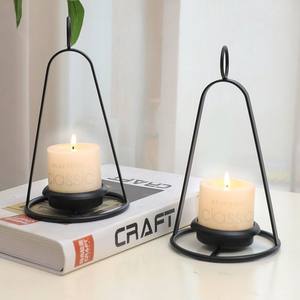 ที่ใส่เทียนลวดทรงโดมแบบเรียบง่ายสีดำด้านสำหรับโต๊ะอาหารค่ำดีไซน์แฟนซี - Product Image 6