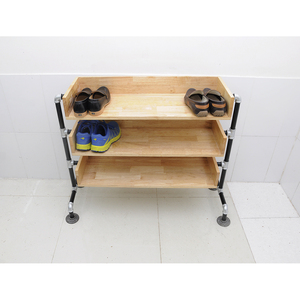 Meuble à chaussures moderne KG68001 à 3 niveaux 80x30x80 (cm) – Organisateur de salon au design épuré, style détachable, en tissu et bois, style moderne - Product Image 4