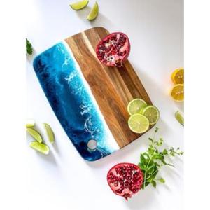 Plateau de service en résine fabriqué à la main pour une décoration intérieure luxueuse avec des motifs vibrants et une finition lisse et brillante - Product Image 6