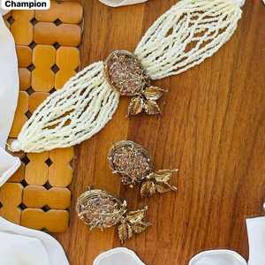 2025 mode doré élégant Mala & boucles d'oreilles ensembles luxe artificiel ensembles de bijoux de mariée luxe Zircon pierre ensemble de bijoux de mariée - Product Image 3