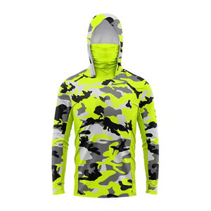Sudadera de Pesca con Capucha y Protección UV, Impermeable, Ligera, de Manga Larga, con Estampado Digital, para Exteriores, con Cuello Ajustable, Camiseta de Alto Rendimiento UPF 50 Transpirable - Product Image 5