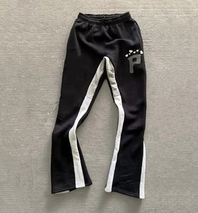 Top Quality Puff Printing Streetwear Style Flare Stack <b>Pants</b> Custom Logo <b>Stretch</b> Jogger Vintage Cotton Fleece <b>Men</b> Sweatpants - Product Image 6