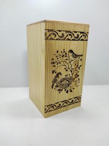 Decorative Urns <b>Wooden</b> Urn Ashes <b>Storage</b> <b>Box</b> Birds Design For Human <b>Storage</b> <b>Large</b> Urn Personalized Cremation For Ashes Pine Wood - Product Image 2