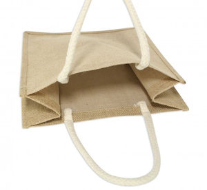 Bolsa de yute personalizada de gran venta, bolsa de compras con mango ecológico, regalos de muestra gratis, promociones, características, Impresión de logotipo personalizado - Product Image 4