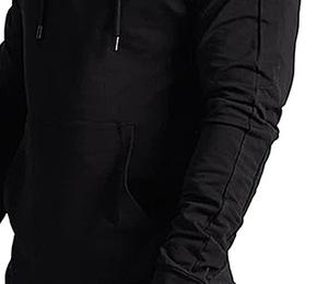 Gran oferta, sudaderas con capucha de invierno informales negras de alta calidad para hombre, diseño personalizable, tela polar, cuello con capucha, patrón sólido, venta al por mayor - Product Image 4