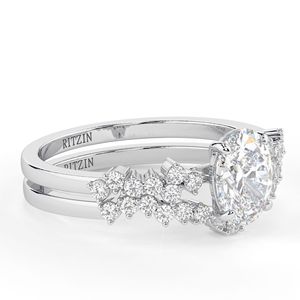 Solitario pesado de diamante de corte ovalado de 2,00 CT con acentos, anillo nupcial para mujer - Product Image 1