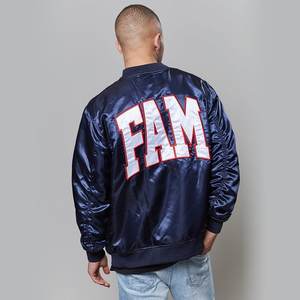 Blouson en satin brodé sur mesure pour hommes nouveau style de blouson d'aviateur et d'université en satin de couleur rouge pour hommes pour l'hiver - Product Image 6