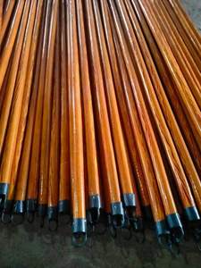 ¡CALIENTE! PRECIO BARATO PALO DE ESCOBA DE MADERA 120X2.2CM TAPA NEGRA 4,5 CM TORNILLO HILO RECUBIERTO DE PVC - Product Image 2