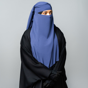 Premium Handmade Triple Layer Niqab Elastic Headband Quick Dry Solid Pattern Breathable Polyester for All Seasons Modest Wear - Product Image 1