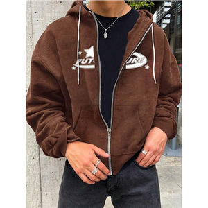 High Quality OEM ODM Service Graphic Printed Pullover Hip Pop Oversized <b>Zip</b> up <b>Pocket</b> Fleece Man <b>Hoodie</b> - Product Image 1