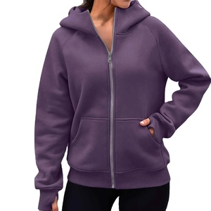 2025 nouveauté pour Amazon européen américain femmes polaire doublé Sport sweat à capuche automne/hiver tissé fermeture éclair formel - Product Image 2