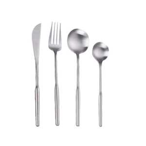 Ensemble de couverts en métal de style moderne avec logo personnalisé pour fête, restaurant, hôtel, mariage, à bas prix - Product Image 1