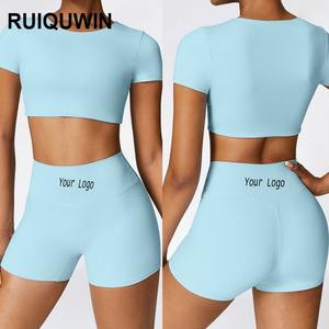 Pantalones cortos de Yoga sin costuras para mujer, mallas de compresión de punto acanalado, pantalones cortos de entrenamiento, deportes, Fitness, pantalones cortos de Yoga - Product Image 5