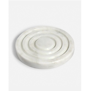 Sous-verres en pierre blanche ronde élégante pour salle à manger cuisine bureau tapis de bureau et tampons utilisation multifonction - Product Image 2