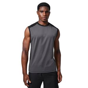 เสื้อกล้ามผู้ชายทรงสลิมฟิต คอกลม ผลิตจากโพลีเอสเตอร์/คอตตอน ระบายอากาศได้ดี เป็นมิตรต่อสิ่งแวดล้อม น้ำหนัก 220 กรัม สไตล์ไฮสตรีท เหมาะสำหรับออกกำลังกาย ขายส่ง - Product Image 1