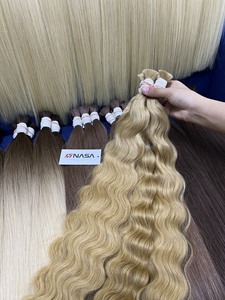 Extensiones de Cabello Virgen Vietnamita de Venta Caliente, Liso Natural, Color Claro, Doble Trama, Cabello Humano Decolorado, Ondulado Tipo Agua - Product Image 5