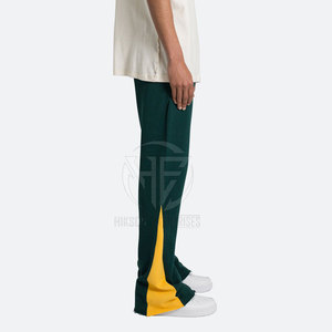 Soft Fabric Modern <b>Trousers</b> Drawstring Waistband <b>Loose</b> Leg Wide Fit Clean Design Comfortable Daily <b>Men</b> Flared Sweat Pant - Product Image 2