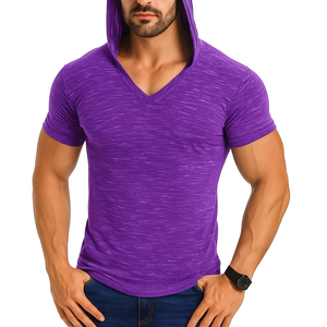 Camisetas de hombre con cuello redondo de alta calidad y logotipo personalizado, Camiseta deportiva, ropa de punto de estilo callejero, ropa de calidad OEM/ODM - Product Image 3