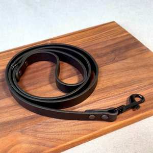 Laisse pour chien en cuir pleine fleur durable de luxe personnalisable 4ft ou 5ft avec dentelle - Product Image 1