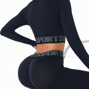 Venta al por mayor de ropa deportiva para gimnasio Conjunto de mujer Chaquetas de yoga Leggings de entrenamiento Sujetadores deportivos Top Conjunto de ropa deportiva - Product Image 3
